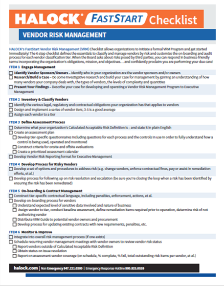 HALOCK-Vendor-Risk-Management-Checklist-Image Blue Checklist Vendor Risk Management