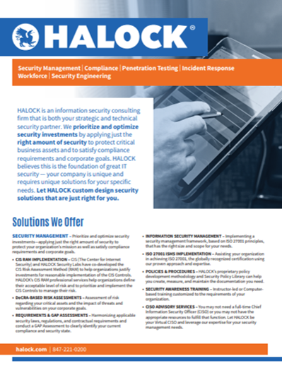 HALOCK-Information-Security-Services Cyber Security Risk Management Compliance
