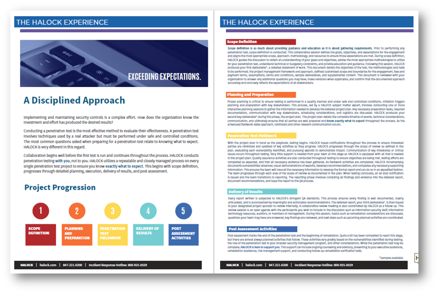 HALOCK-Pen-Testing-Experience-Image Penetration Testing Project Plan